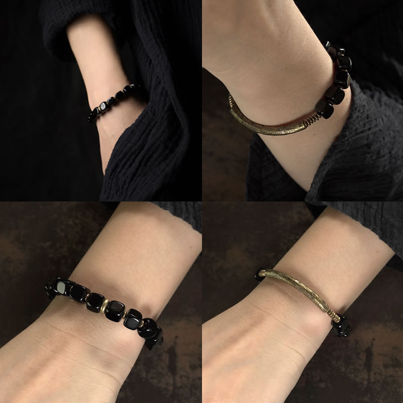 Armband Obsidian Kristall Kupfer - Kraft & Schut
