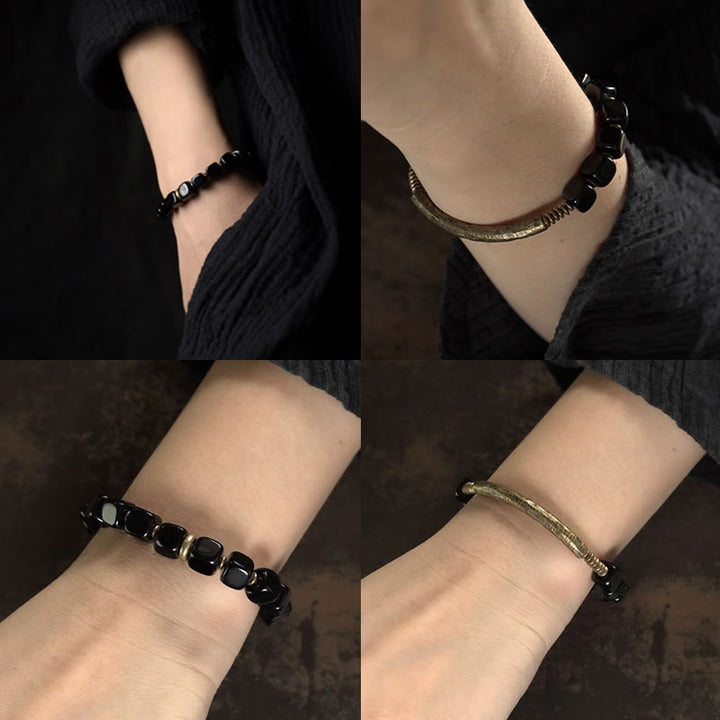 Armband Obsidian Kristall Kupfer - Kraft & Schut