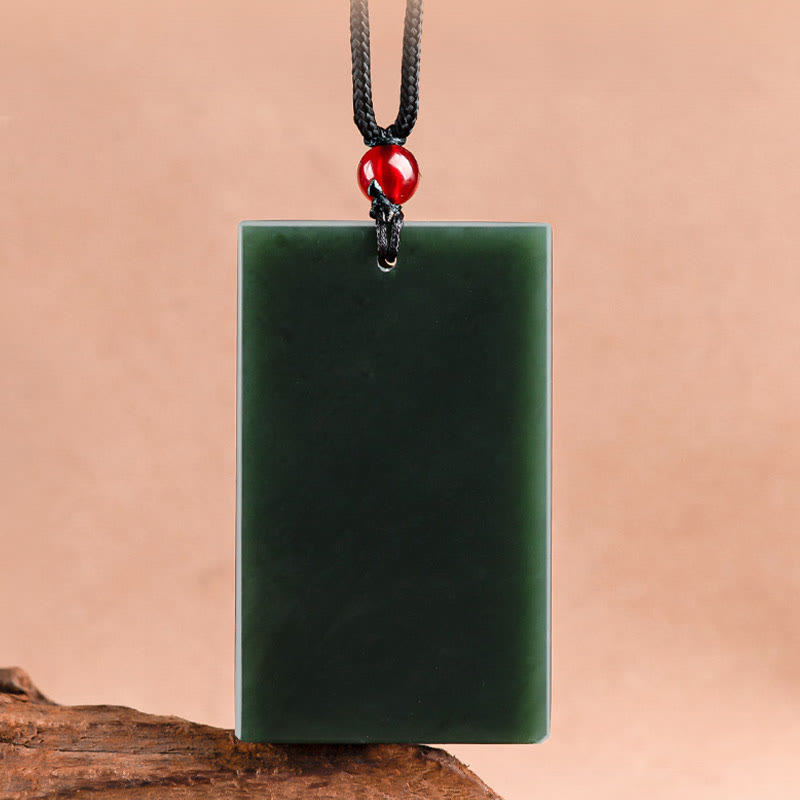 Anhänger Cyan Jade rechteckig Kette grün