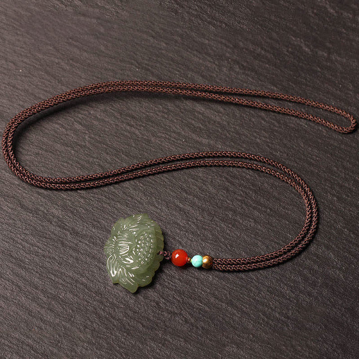 Kette, Hetian-Jade, Lotus-Blume, Erfolg, Harmonie, Schutz