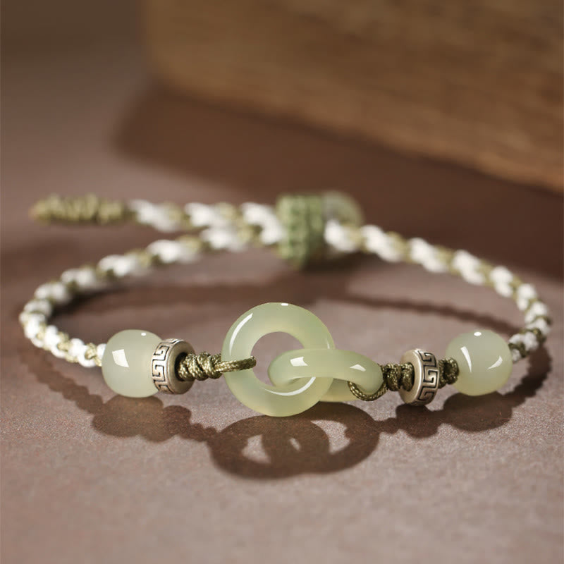 Jade Armband mit grünen Steinen, Glück Balance und Frieden Symbolik