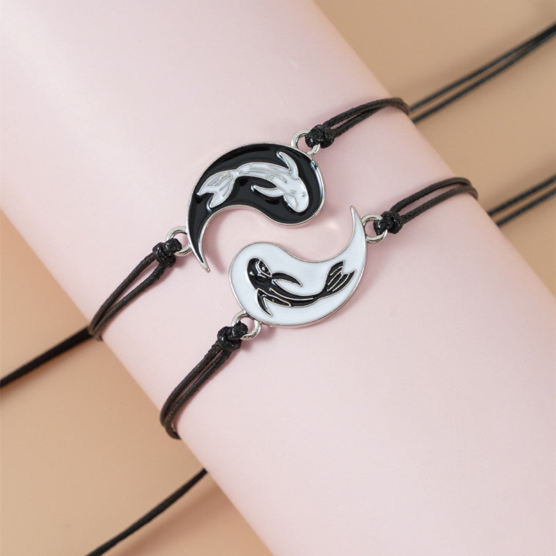 Partnerarmband Yin Yang Hämatit 2er Set