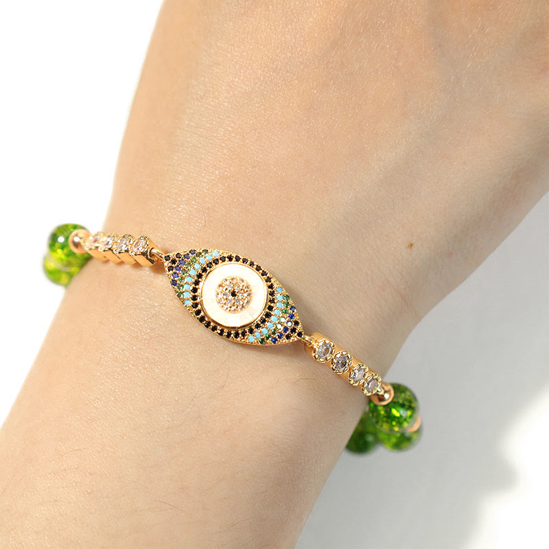 Armband Peridot Böses Auge Fülle Schutz