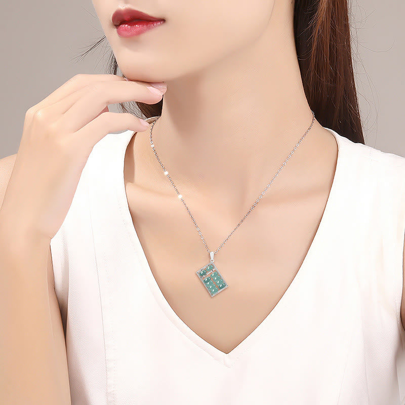 Kette grüne Jade Abakus Schmuck Fülle