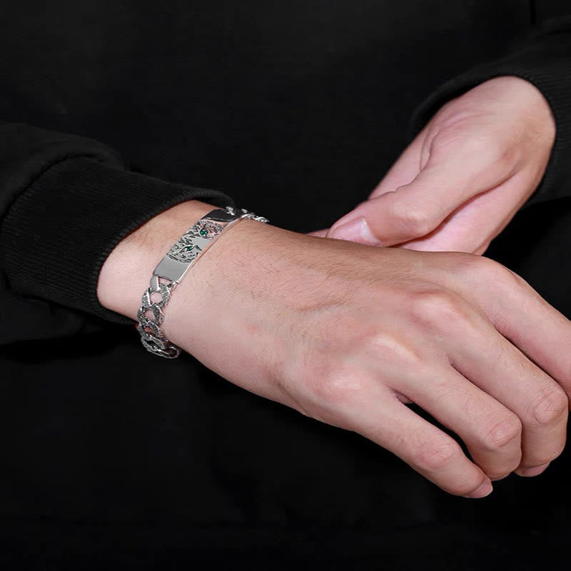 Armband Kupfer Tigerauge Tang Glück silbern am Handgelenk getragen