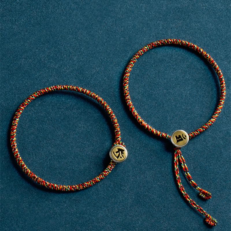 Zwei Armbänder mit chinesischen Tierkreis Symbolen Schutz Silber.