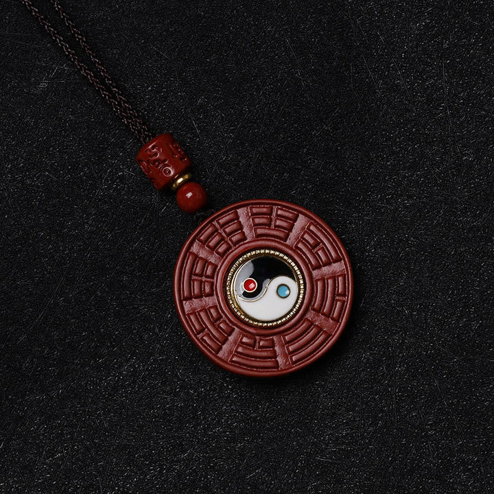 Kette Zinnober Yin Yang Bagua drehbar