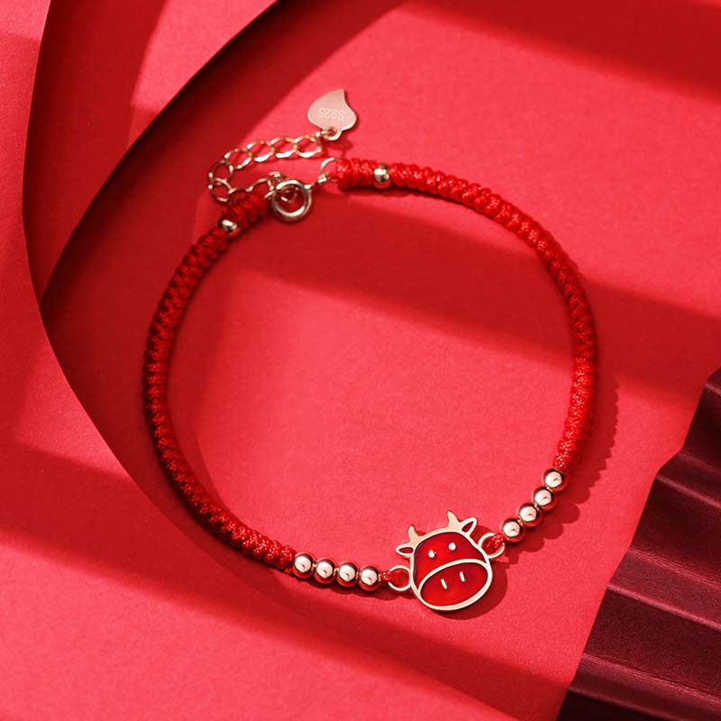 Rotes Armband Chinesisches Tierkreis Glück Marienkäfer Charm elegant.