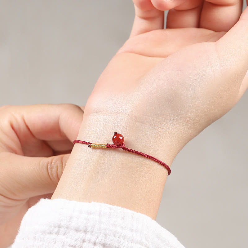 Armband Roter Faden Zinnober Rotachat Segen
