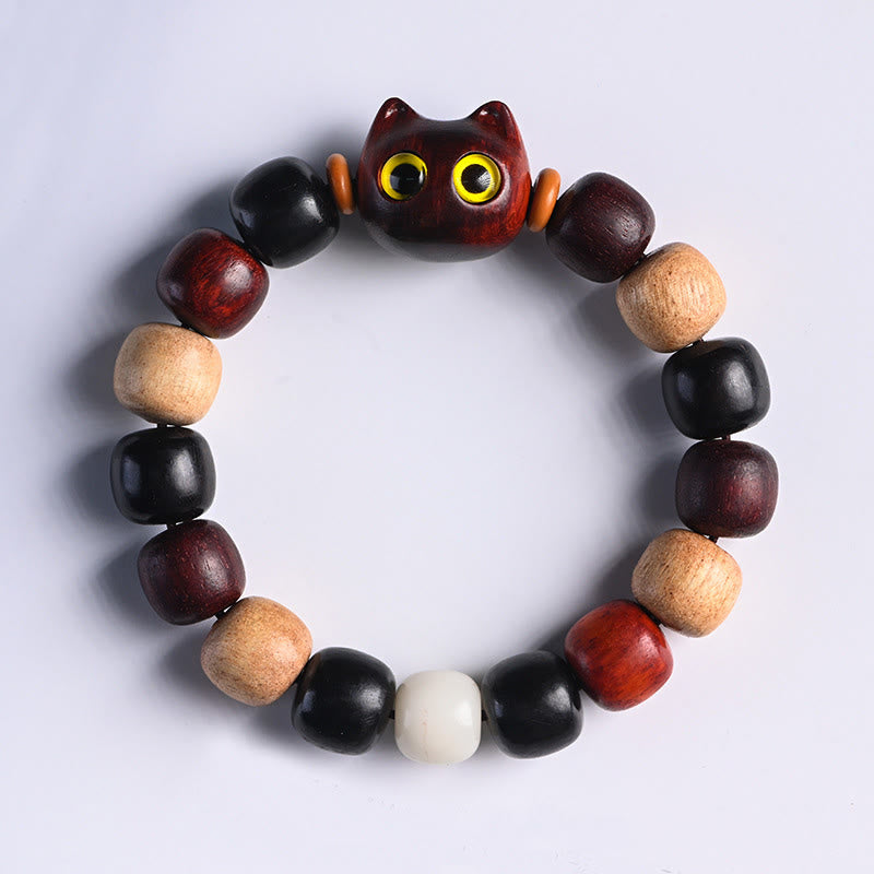 Armband Holz Katze - Schutz Ruhe Glück