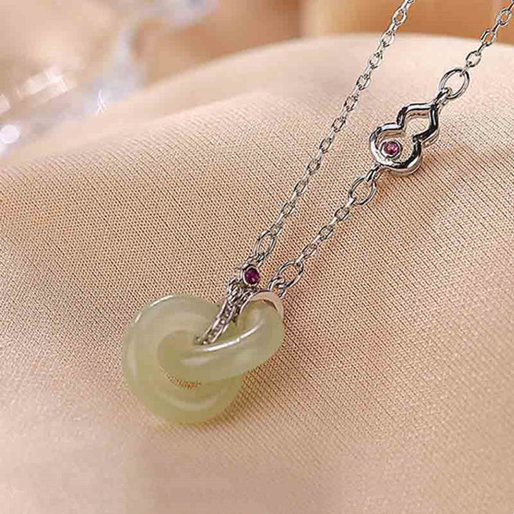 Anhänger Kette grüne Jade Herz Silber Glück