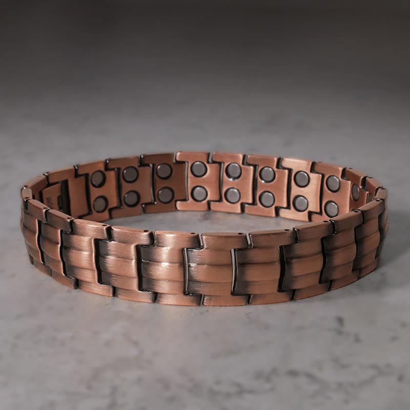 Kupfer Magnetisch Armband Vintage Design mit Magnetsteinen elegant glänzend