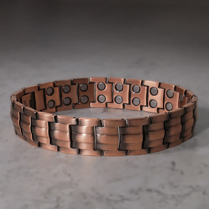 Kupfer Magnetisch Armband Vintage Design mit Magnetsteinen elegant glänzend