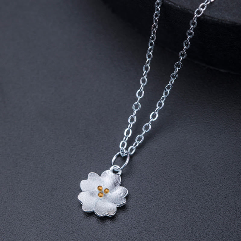 Silberkette Blüte Anhänger Segen Schmuck