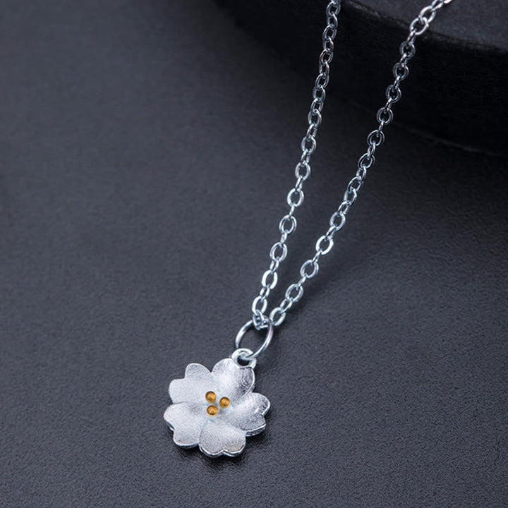 Silberkette Blüte Anhänger Segen Schmuck