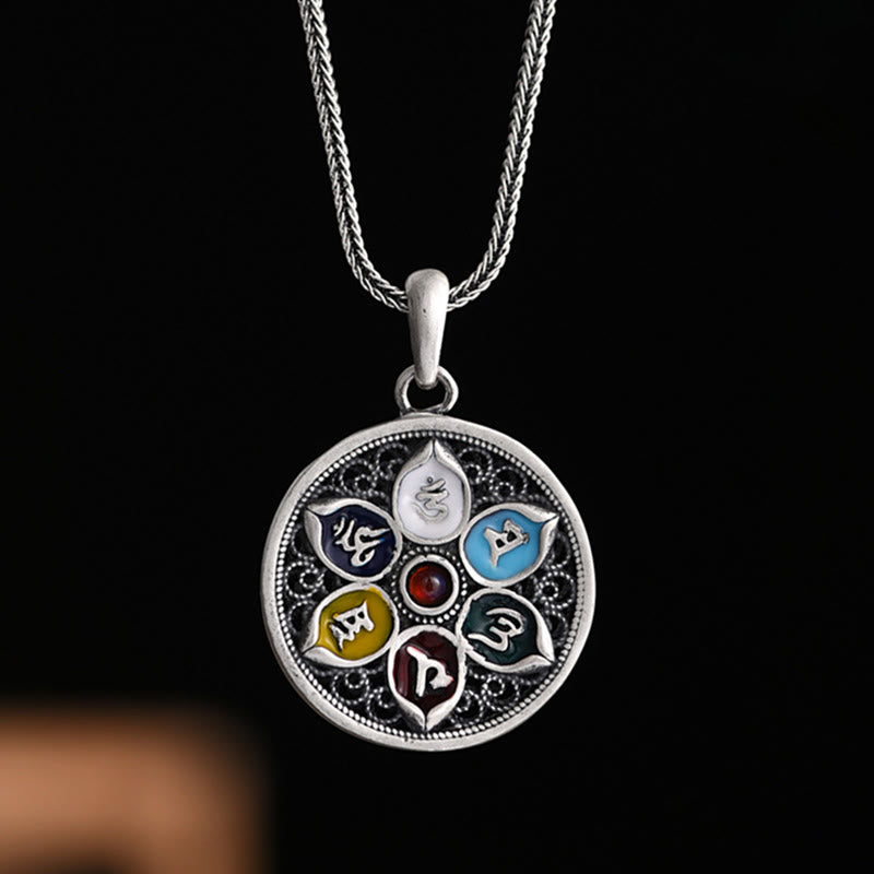 Anhänger Silber Om Mani Padme Hum Chakra Mandala Heilsteine