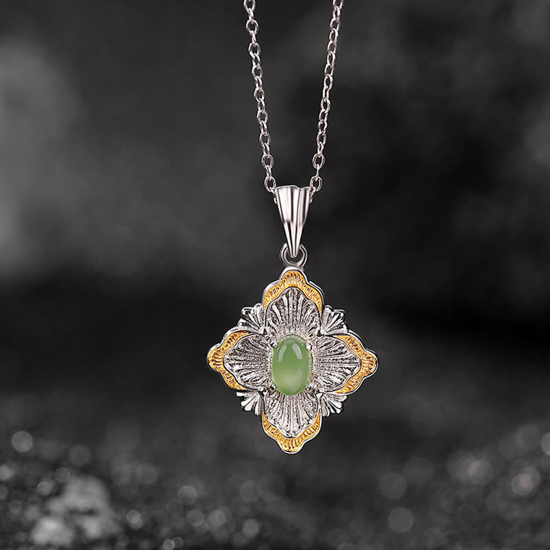 Jade Kette Sterling Silber Heilung