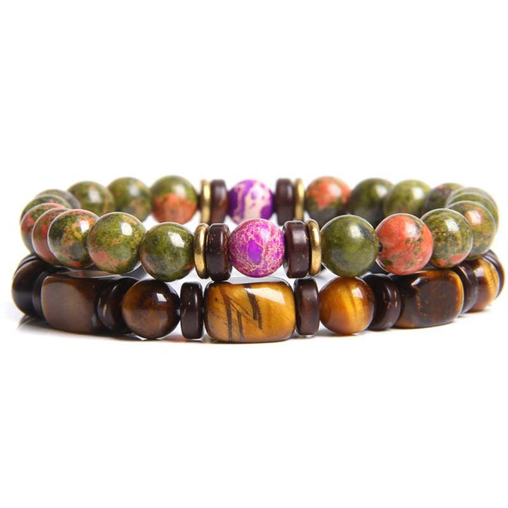 Armband 2er Set Tigerauge Kaiserstein Heilstein