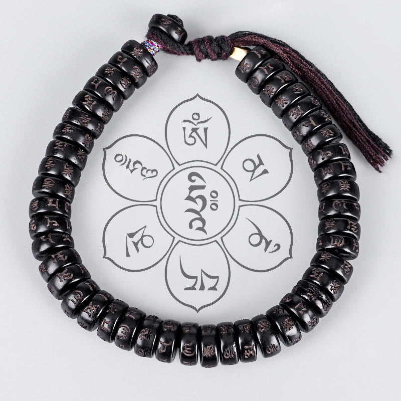 Armband Kokosnussschale - Mantra Positive Energie