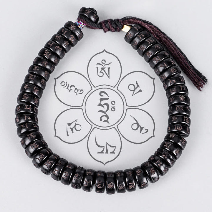 Armband Kokosnussschale - Mantra Positive Energie