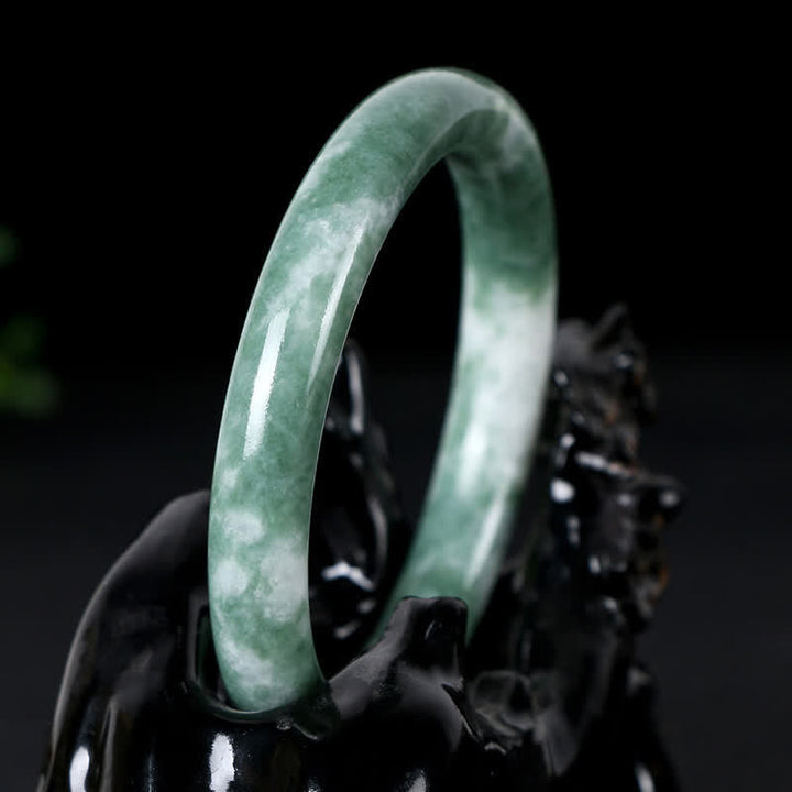 Jade Armband grünes Naturstein Glück Fülle Energie poliert glänzend