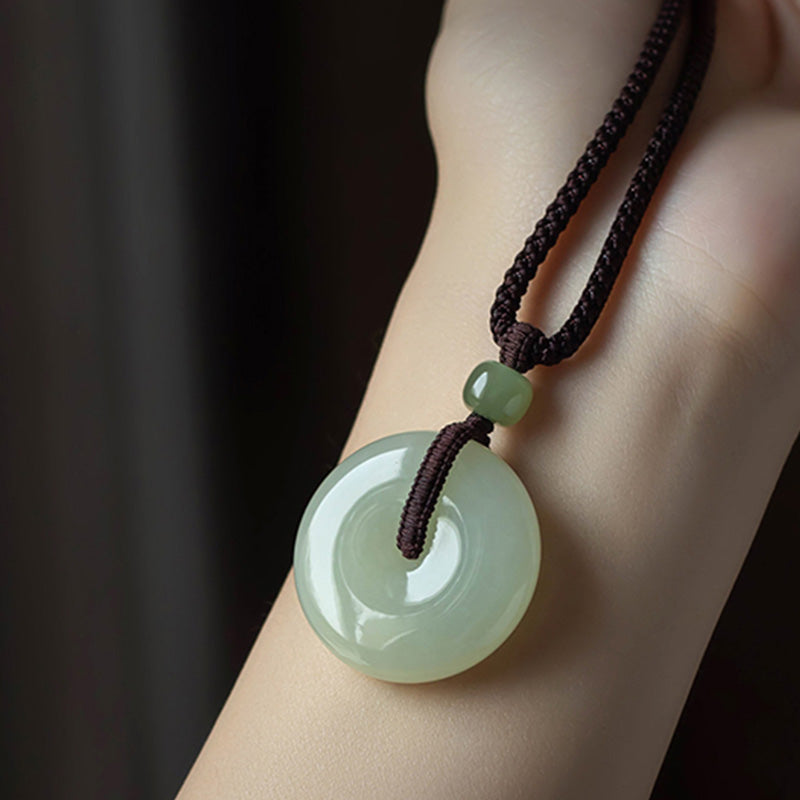 Jade-Kette Anhänger grüne Jade Glücksbringer Natur