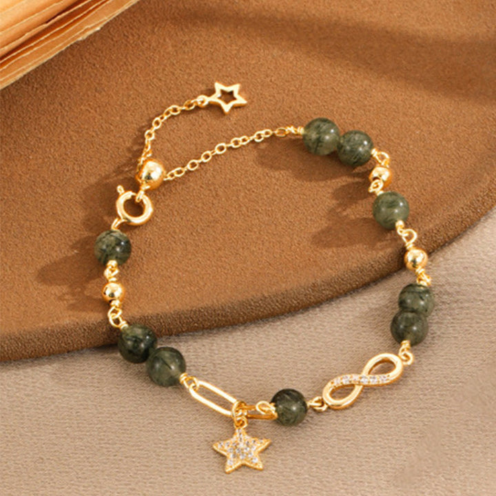 Armband Kupfer Stern Schutz Liebe grüner Stein elegant glänzend