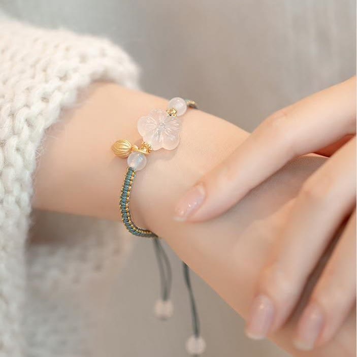 Armband Roter Achat Jade Lotus - Selbstvertrauen & Ruhe