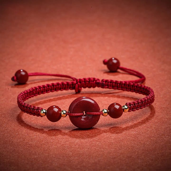 Armband Zinnober – Frieden & Segen rote Perlen elastisch Naturstein glänzend
