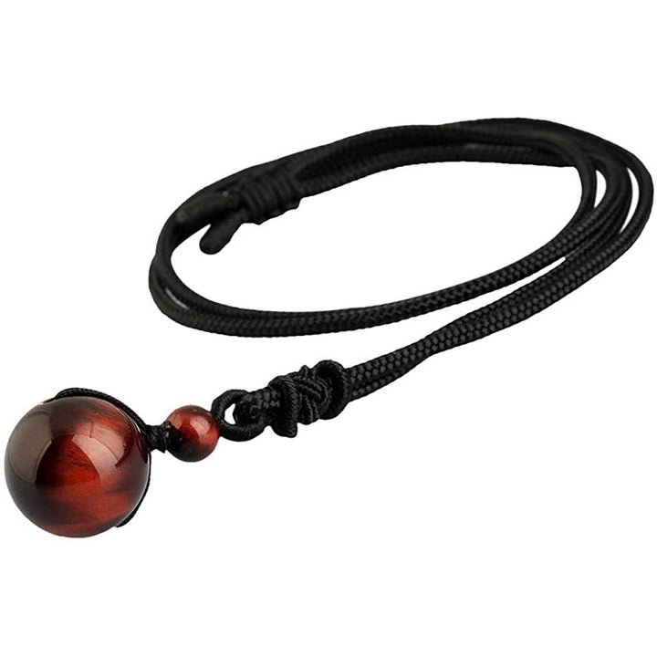 Kette Tigerauge Obsidian Schutz Mut schwarzer Naturstein Anhänger