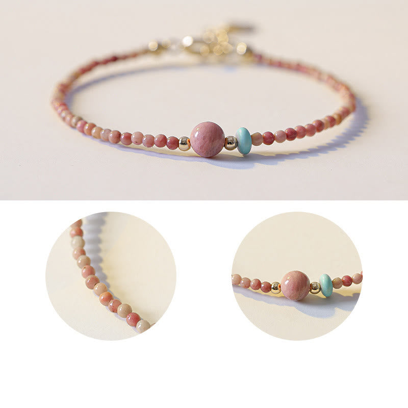 Armband – Energie rosa Turmalin Perlen Naturstein elegant geschmückt