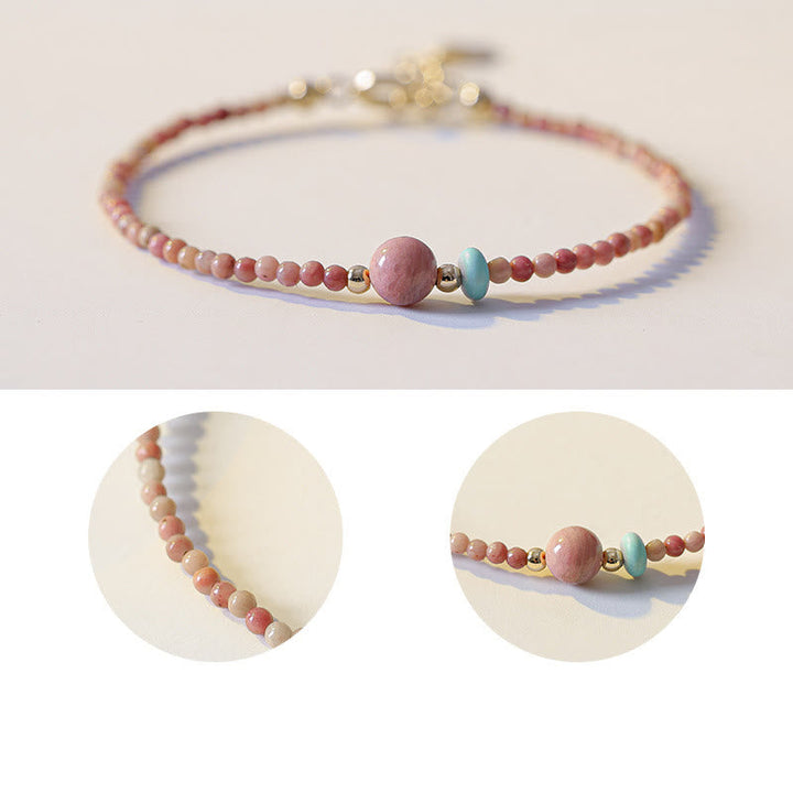 Armband – Energie rosa Turmalin Perlen Naturstein elegant geschmückt