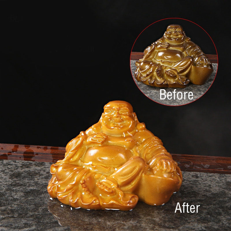 Buddha Dekofiguren Wohnzimmer Reichtum Gold Laughing Buddha 8*7*4.5cm