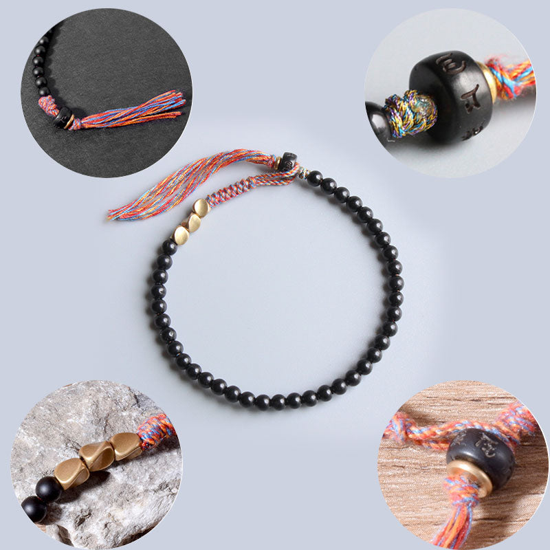 Armband Schwarzer Onyx Tibetisch Handgemacht