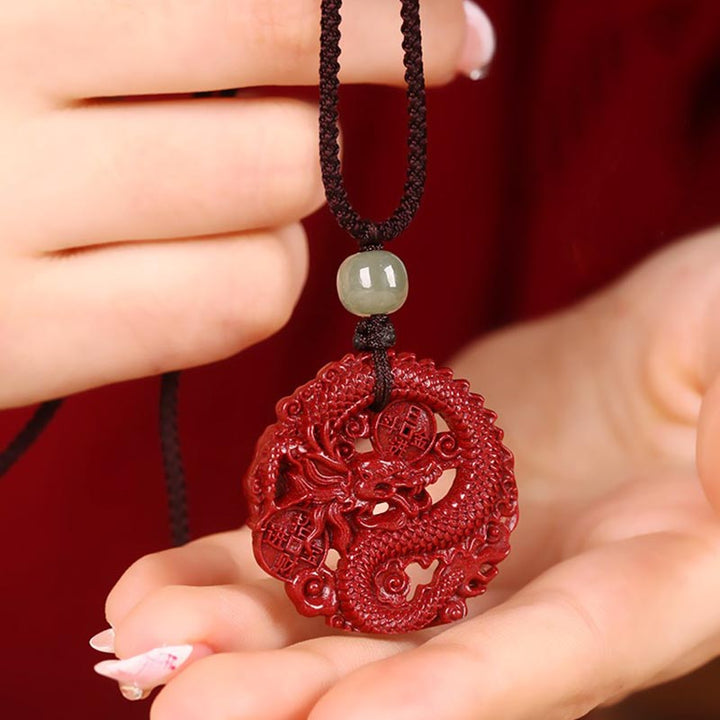 Kette Zinnober Jade Münze Drachen – Wohlstand & Stärke – Bild 10 – Zinnober Jade Kette Drachen Münze Anhänger Wohlstand Stärke Glück
