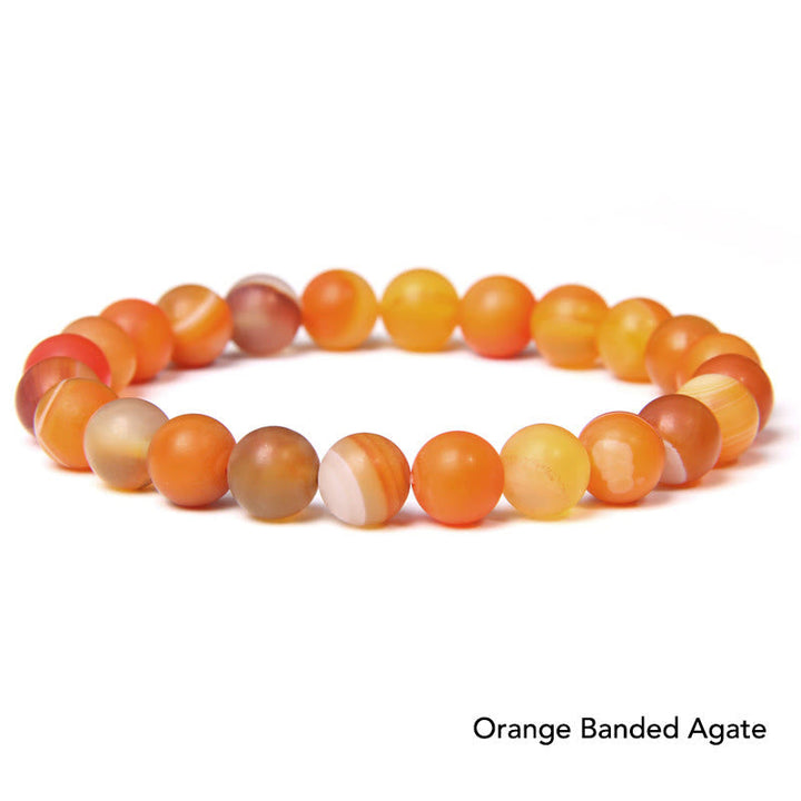 Armband Kristall Achat – Balance orange gebändert Naturstein elastisch