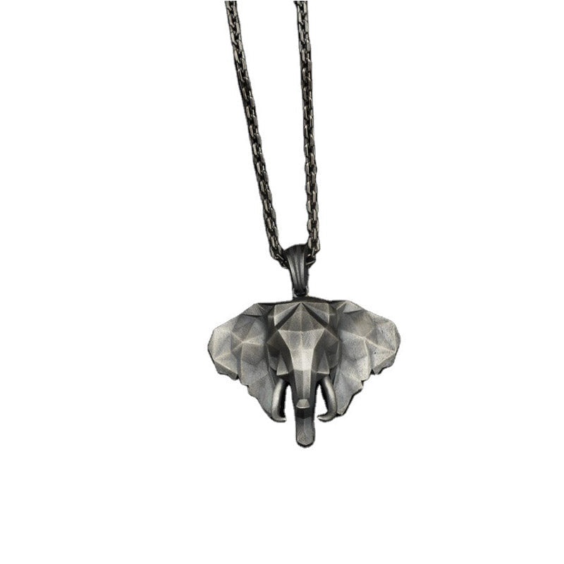 Kette Titanstahl Elefant Stärke geometrisch silber