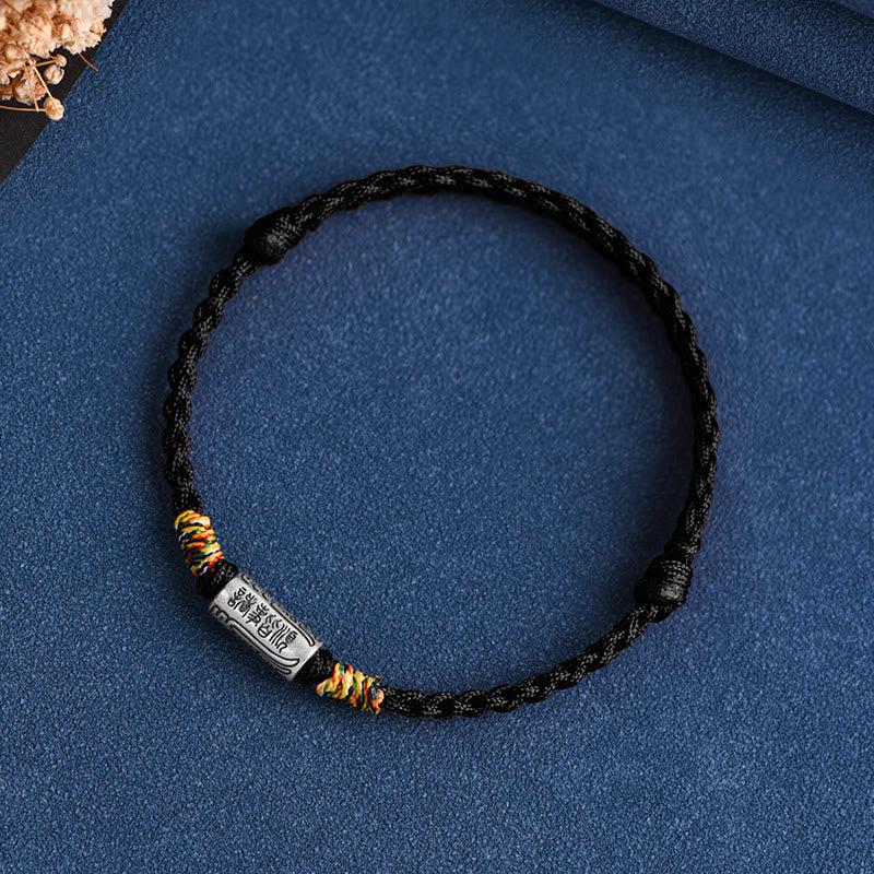 Armband 925 Silber mit schwarzem Seil und goldenem Detail Flatlays