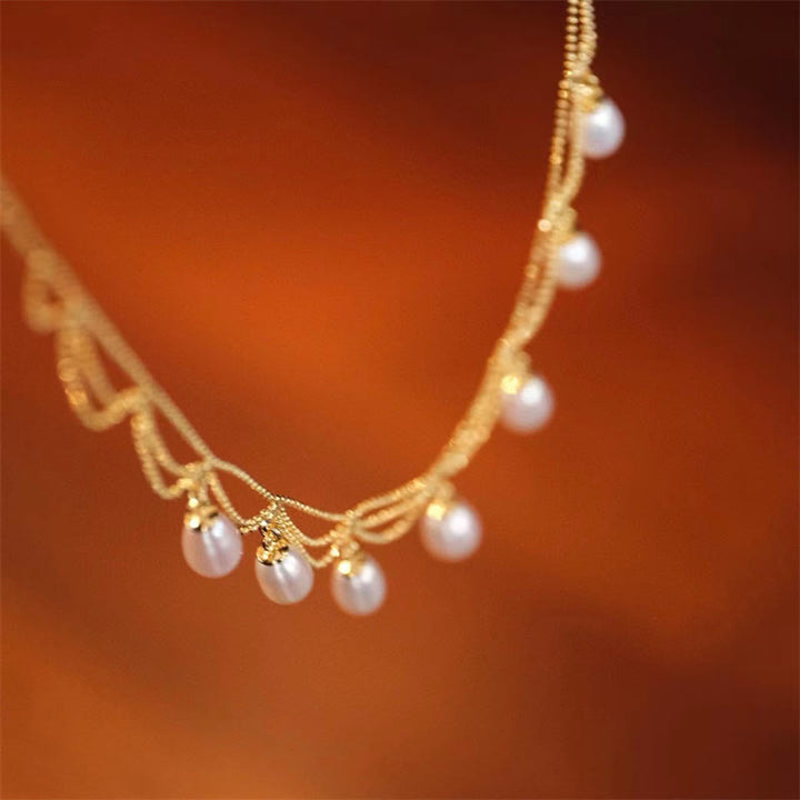 Kette Perle Vergoldet Elegant – Vintage