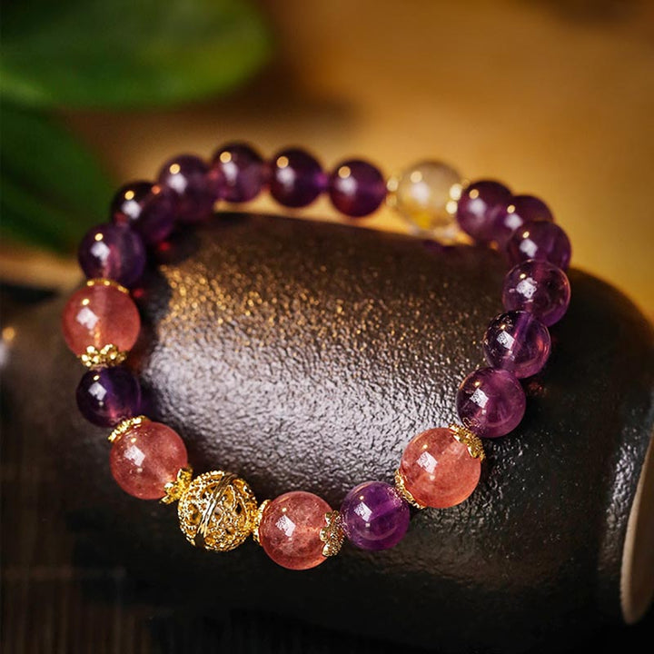 Armband Citrin Amethyst Rutilquarz Wohlstand