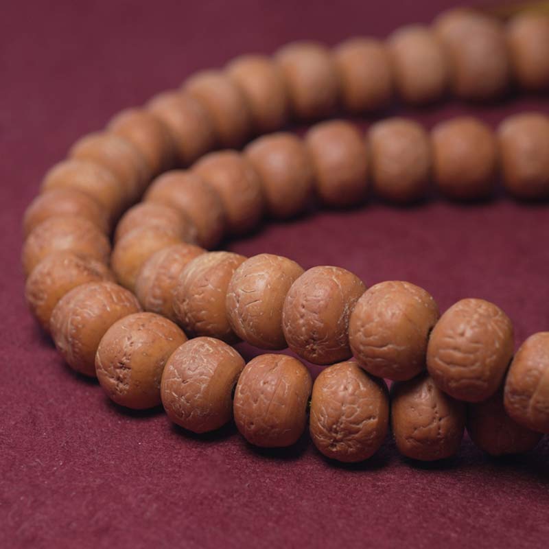 Mala 108 Perlen Bodhi Frieden braun strukturiert Einzelperlen