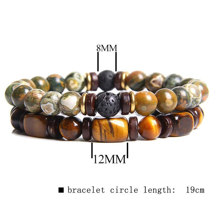 Armband 2er Set Tigerauge Kaiserstein Heilstein