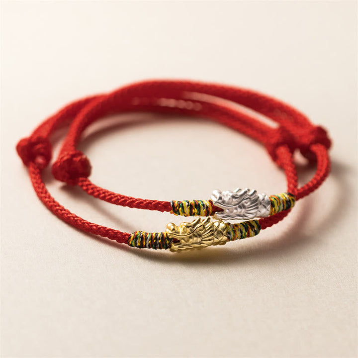 Armband Drache "Jahr des Drachen" Glück Stärke Rotband