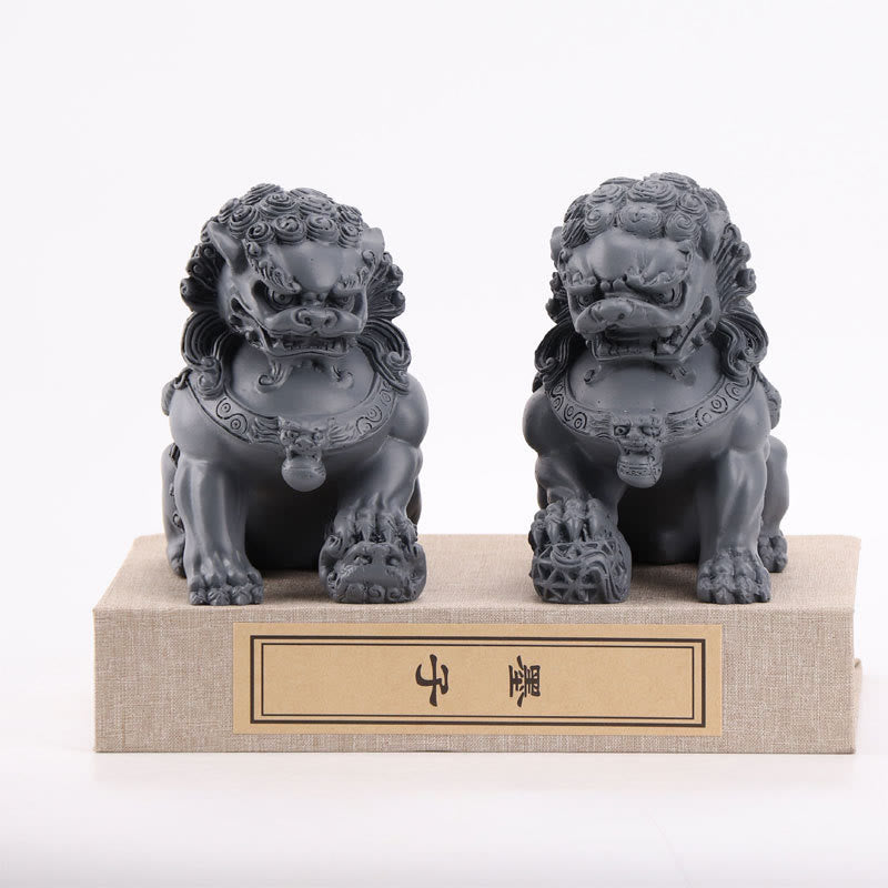 Löwen Figur 2er Set Mut Stärke A Pair of Lions-Gray