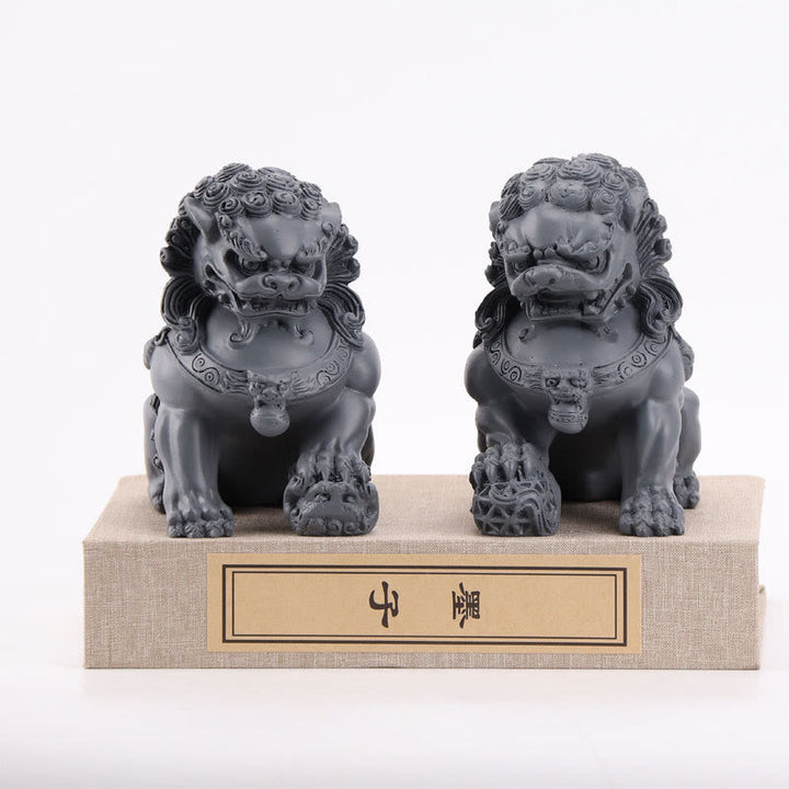 Löwen Figur 2er Set Mut Stärke A Pair of Lions-Gray