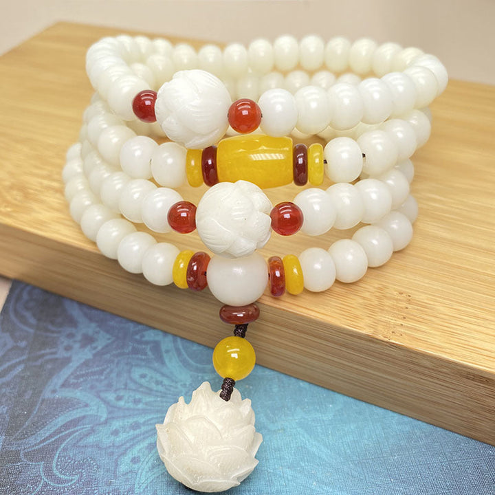 Armband Bodhi Lotus – Schutz weiß rot gelb Perlen Anhänger