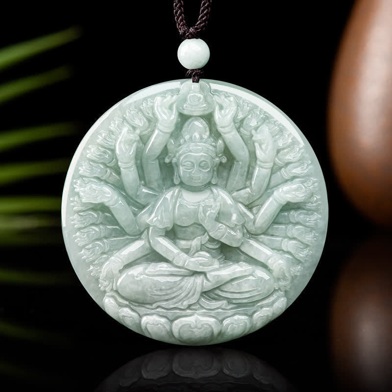 Kette Jade Tausend-Hand Guan Yin Segen