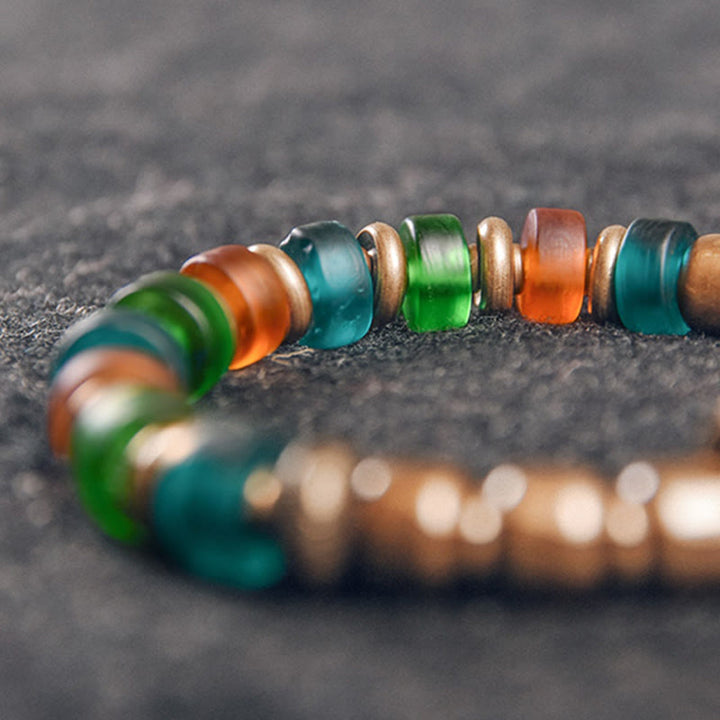 Armband Kupfer Colorful mit bunten Perlen Wohlstand Schmuck