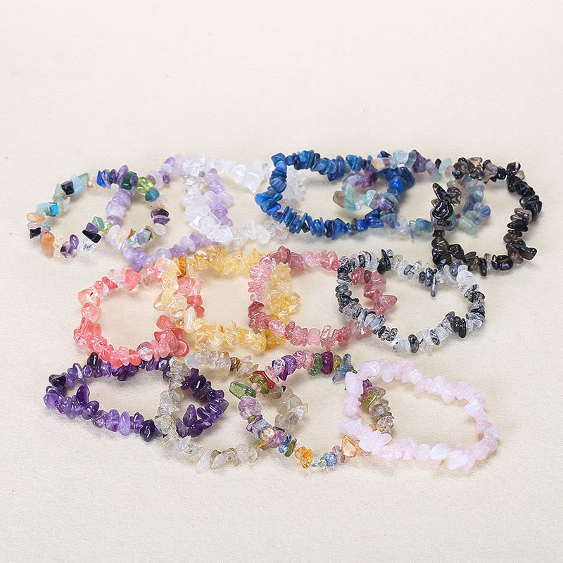 Mehrfarbige Kristall Armband Wärme elastisch bunte Natursteine Kollektion