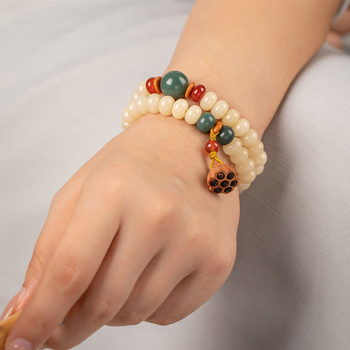 Armband Bodhi Lotus – Frieden Balance mit Perlen und grünen Steinen eleganz